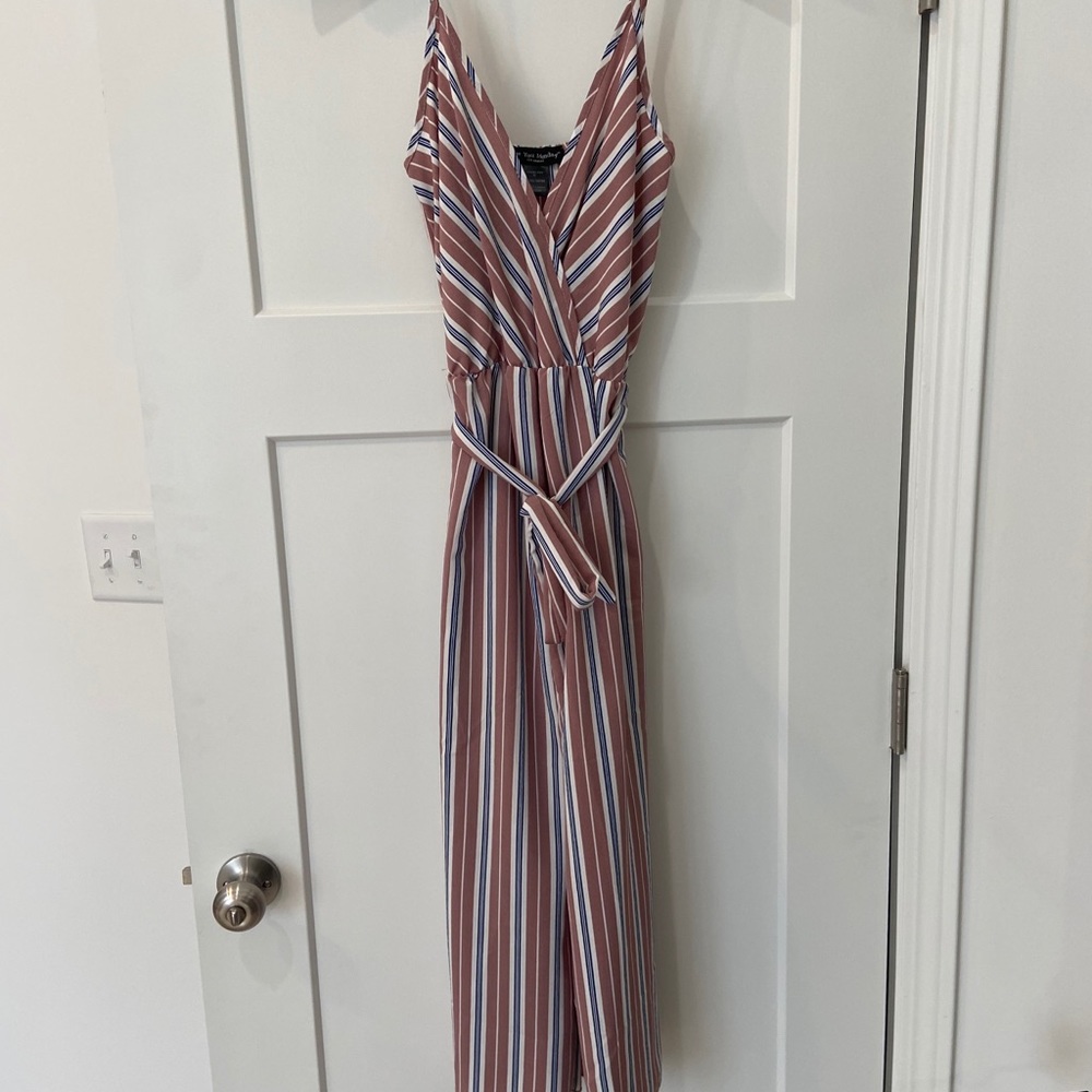 Pink and Blue Striped Romper, size M